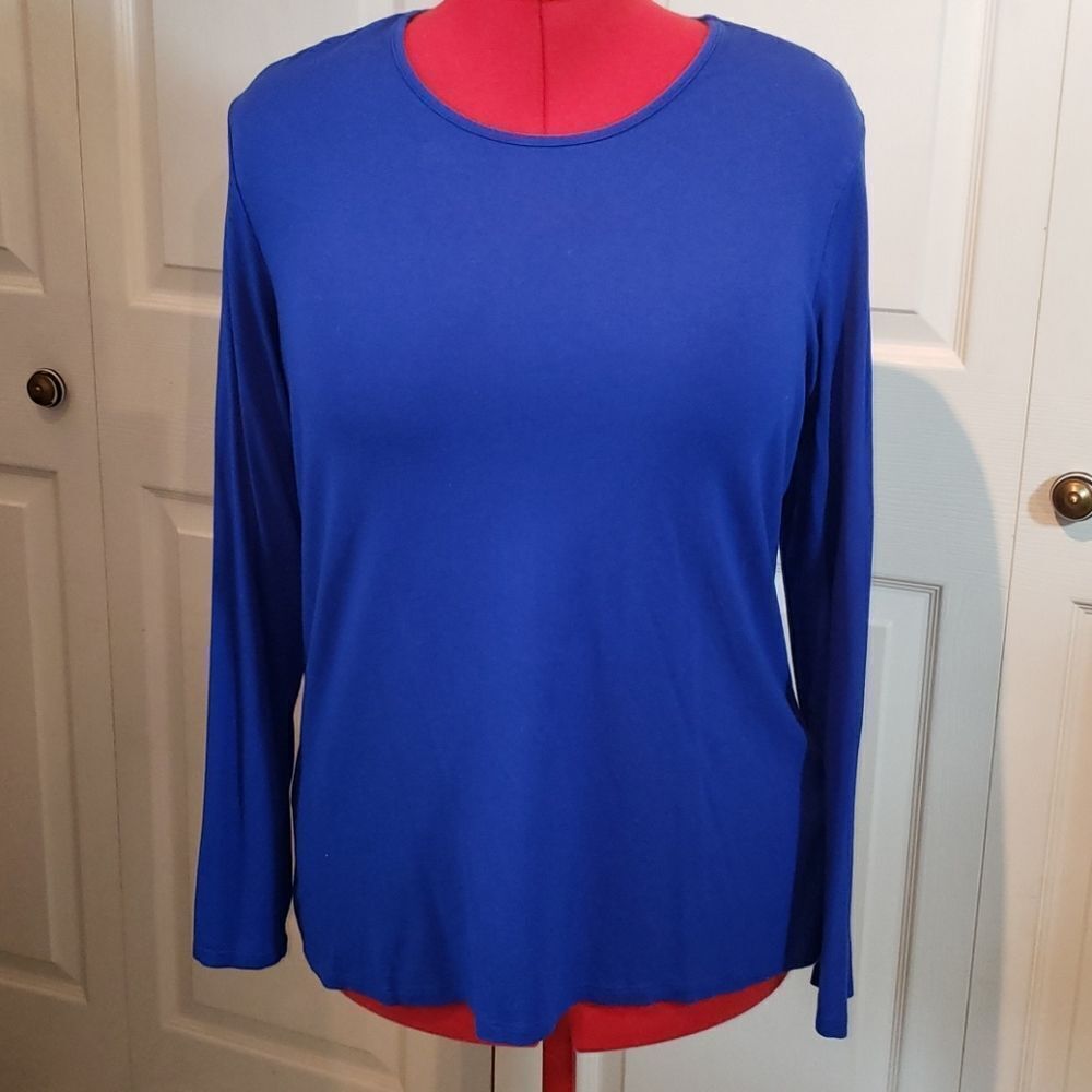 Chico's Blue Casual Long Sleeve Crewneck Top